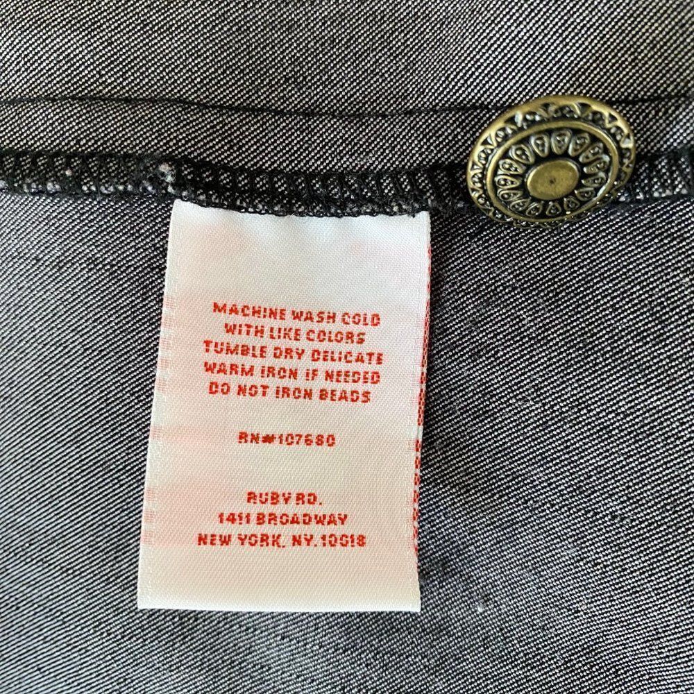 Ruby Roadwomens Blue Snap Front Embellished Jacke… - image 8